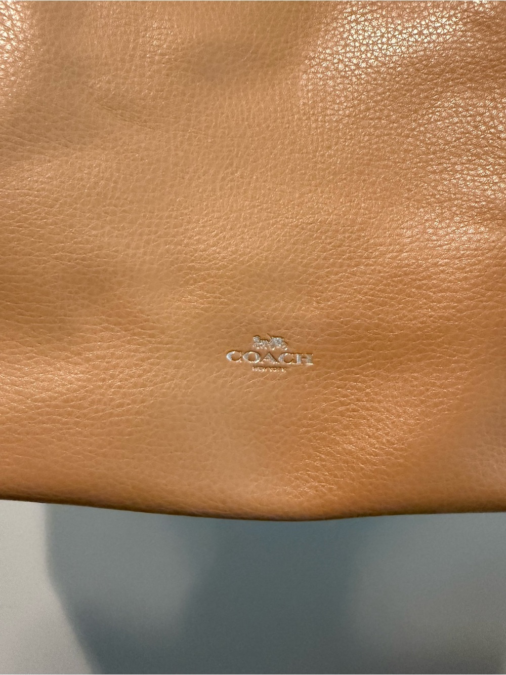 Coach Leather Tote in Tan with Brown Straps - Picture 3 of 16
